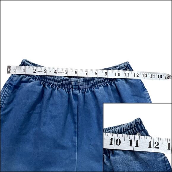 Alfred Dunner Blue Denim Elastic Waist Pull On Capri Jeans Pockets 10 Petite - Picture 8 of 11